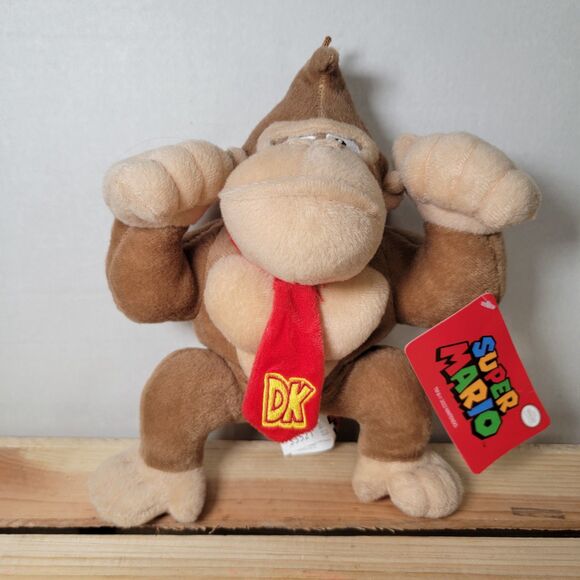 Super Mario Plush Donkey Kong w. Neck Tie - Approx 10" NWT - Picture 1 of 6